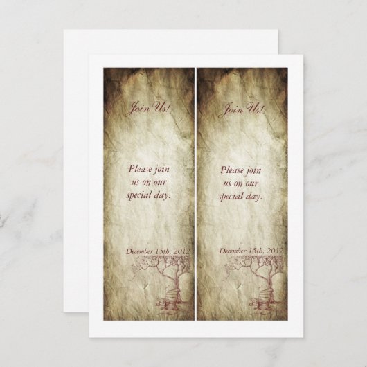 Fall Tree-Lesezeichen Save the Date Ankündigungspostkarte (Vorne/Hinten)