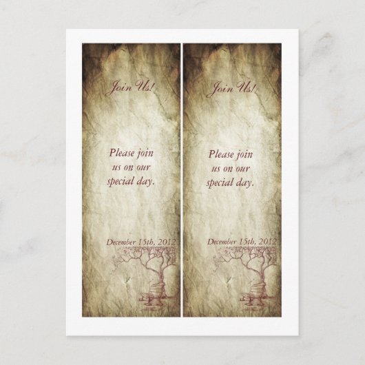 Fall Tree-Lesezeichen Save the Date Ankündigungspostkarte (Vorderseite)