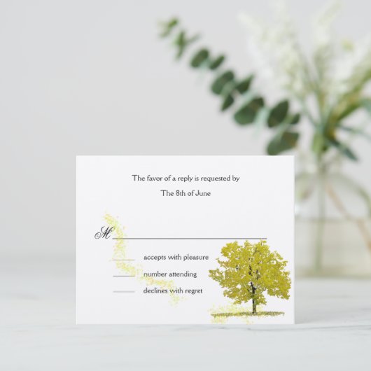 Fall Tree reagieren Karten Gold (Stehend Vorderseite)