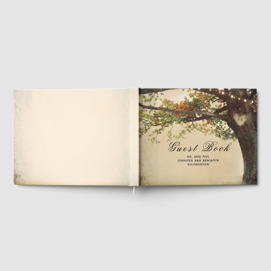 Fall Tree Rustic Country Wedding Gästebuch (Voll)