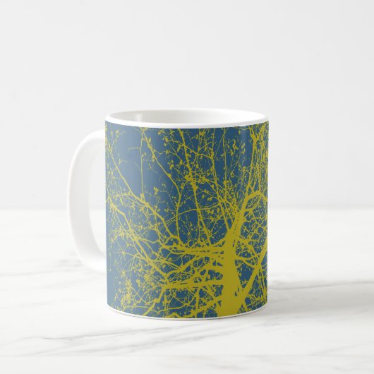 Fall Tree-Silhouette Kaffeetasse (Vorderseite Links)