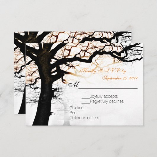 Fall Tree UAWG RSVP Karte (Vorne/Hinten)