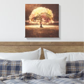 Fall Tree und romantische, rustikale String Lights Leinwanddruck (Insitu (Schlafzimmer))