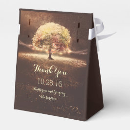 Fall Tree und rustikale String Lights Dreamy Weddi Geschenkschachtel