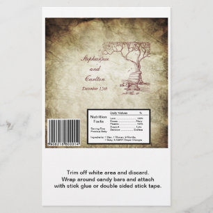 Fall Tree Wedding Large Candy Bar Wrap Flyer
