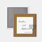 Fall Tree Wedding Magnet Favor (Vorderseite/Rückseite)