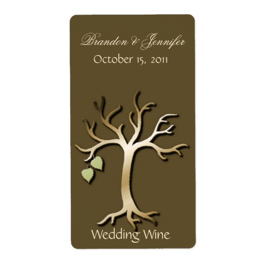 Fall Tree Wedding Mini Wine Labels (Vorne)