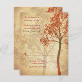 Fall Tree Wedding Repair Card RSVP Karte (Vorne/Hinten)