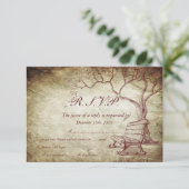 Fall Tree Wedding RSVP Einladung (Stehend Vorderseite)