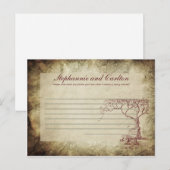 Fall Tree Wedding Writable Advice Card Hinweiskarte (Vorne/Hinten)
