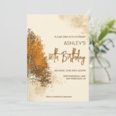 Fall Trees Birthday Einladung (Stehend Vorderseite)