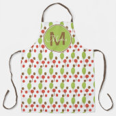 Fall Trees Dots Orange Green Monogram Schürze (Vorderseite)