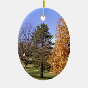 Fall Trees Keramik Ornament