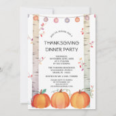 Fall Trees Pumpkins Türkei Erntedank Party Einladung (Rückseite)