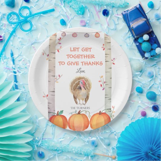 Fall Trees Pumpkins Türkei Erntedank Party Pappteller (Party)