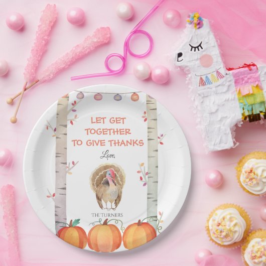Fall Trees Pumpkins Türkei Erntedank Party Pappteller (Party)