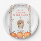 Fall Trees Pumpkins Türkei Erntedank Party Pappteller (Vorderseite)