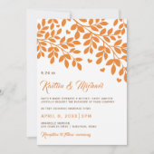 Fall Trees Wedding Einladungen | Orange und Brown (Vorderseite)