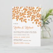 Fall Trees Wedding Einladungen | Orange und Brown (Stehend Vorderseite)