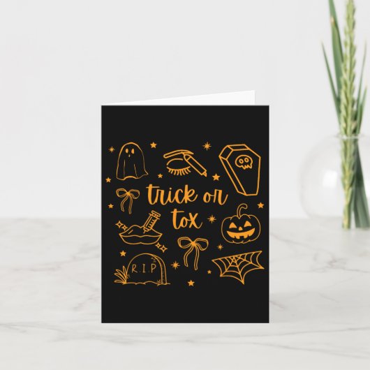 Fall Trick oder Tox Botox Halloween ästhetische Kr Karte (Vorderseite)