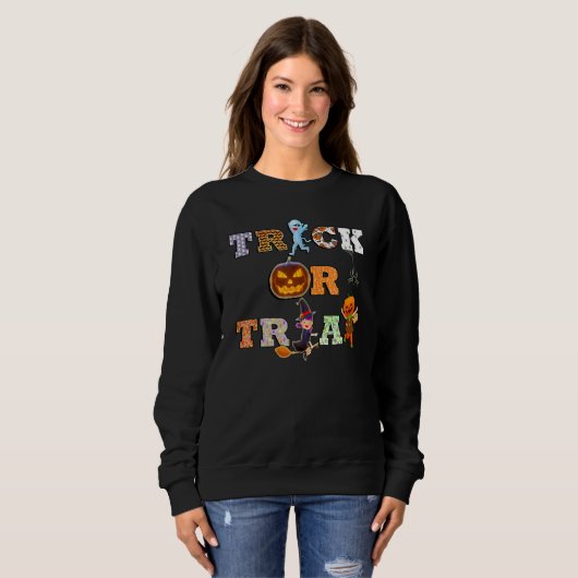 Fall Trick oder Treat Halloween Sweatshirt (Vorne ganz)