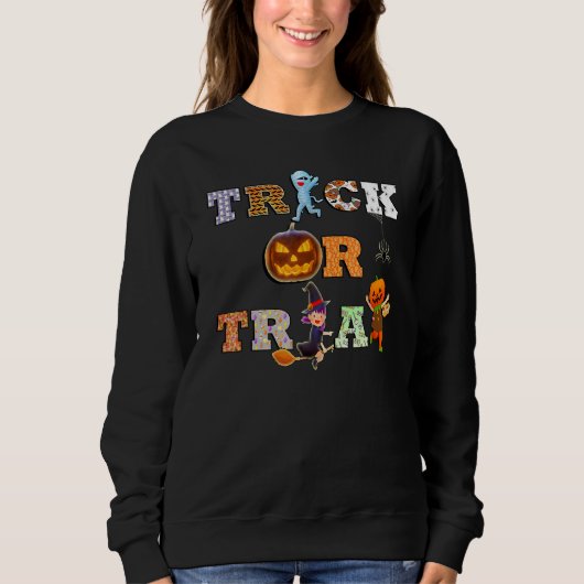 Fall Trick oder Treat Halloween Sweatshirt (Vorderseite)