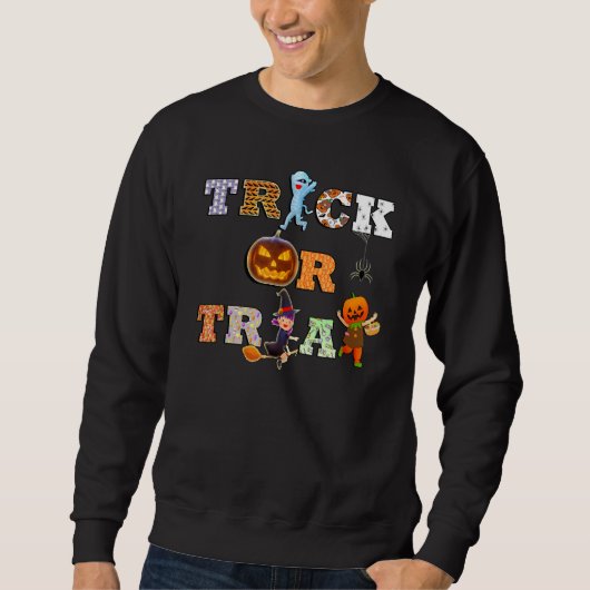 Fall Trick oder Treat Halloween Sweatshirt (Vorderseite)