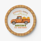 Fall Truck Birthday Plate - Custom Pappteller (Vorderseite)