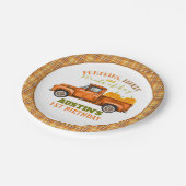 Fall Truck Birthday Plate - Custom Pappteller (Schrägansicht)