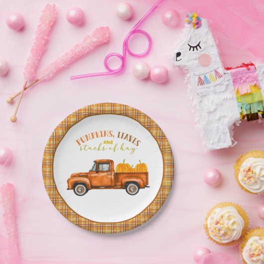 Fall Truck Geburtstagsplatte Pappteller (Party)