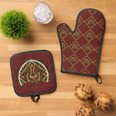Fall Türkei Ofenhandschuh & Topflappen-Set (Oben Unten)