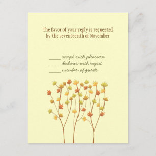 Fall Twig Tree - Antwortkarte mit Umschlag RSVP Karte