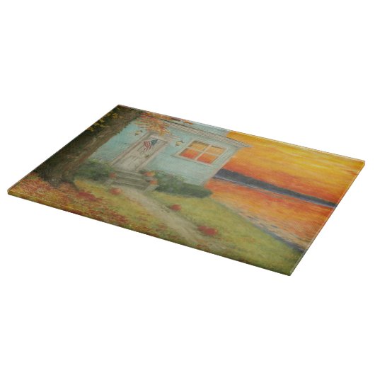 Fall Twilight Poetic Lakehouse Schneidebrett (Ecke)
