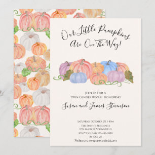 Fall Twin Gender Offenbarung Little Pumpkin Thema Einladung