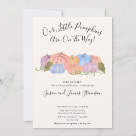 Fall Twin Gender Offenbarung Little Pumpkin Thema Einladung