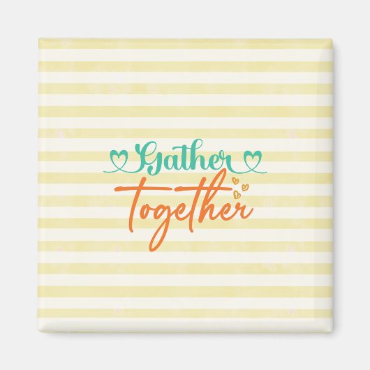 Fall Typografy Design - Herbst zusammenbringen Magnet (Vorne)