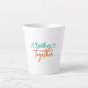 Fall Typografy Design - Herbst zusammenbringen Milchtasse
