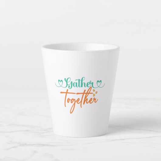 Fall Typografy Design - Herbst zusammenbringen Milchtasse (Vorderseite)