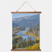 Fall über Clearwater River Idaho Wandteppich Mit Holzrahmen (Vorderseite)