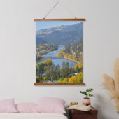 Fall über Clearwater River Idaho Wandteppich Mit Holzrahmen (Schlafzimmer)