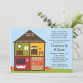 Fall um das Haus-Duschen-Brautparty Einladung (Stehend Vorderseite)