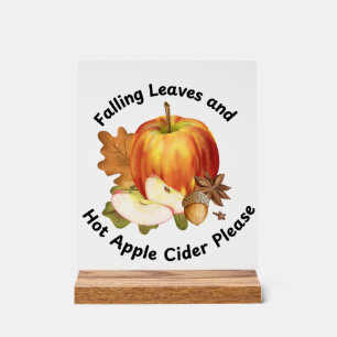 Fall und Apfelwein Acrylschild