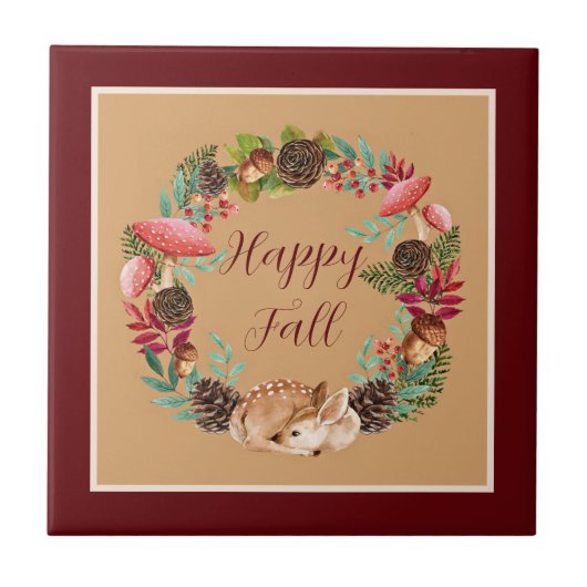 Fall und Natur mit anpassbarem Text Fliese (Vorderseite)