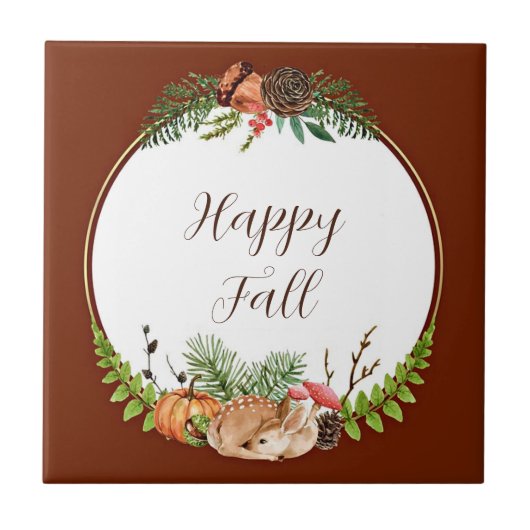 Fall und Natur mit anpassbarem Text Fliese (Vorderseite)