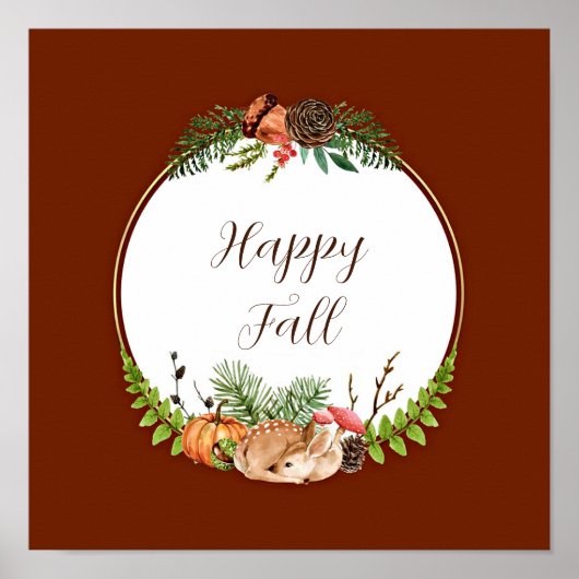 Fall und Natur mit anpassbarem Text Poster (Vorne)