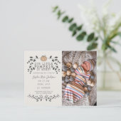 Fall Unsere kleine Pumpkin Birth Baby Ankündigung Postkarte (Stehend Vorderseite)