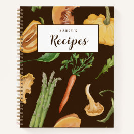 Fall Vegetables Custom Rezept Journal - Brown Notizblock