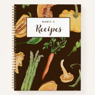 Fall Vegetables Custom Rezept Journal - Brown Notizblock