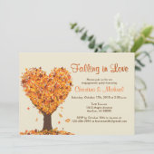 Fall-Verlobungs-Party Einladungen - fallend in (Stehend Vorderseite)