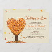 Fall-Verlobungs-Party Einladungen - fallend in (Vorne/Hinten)